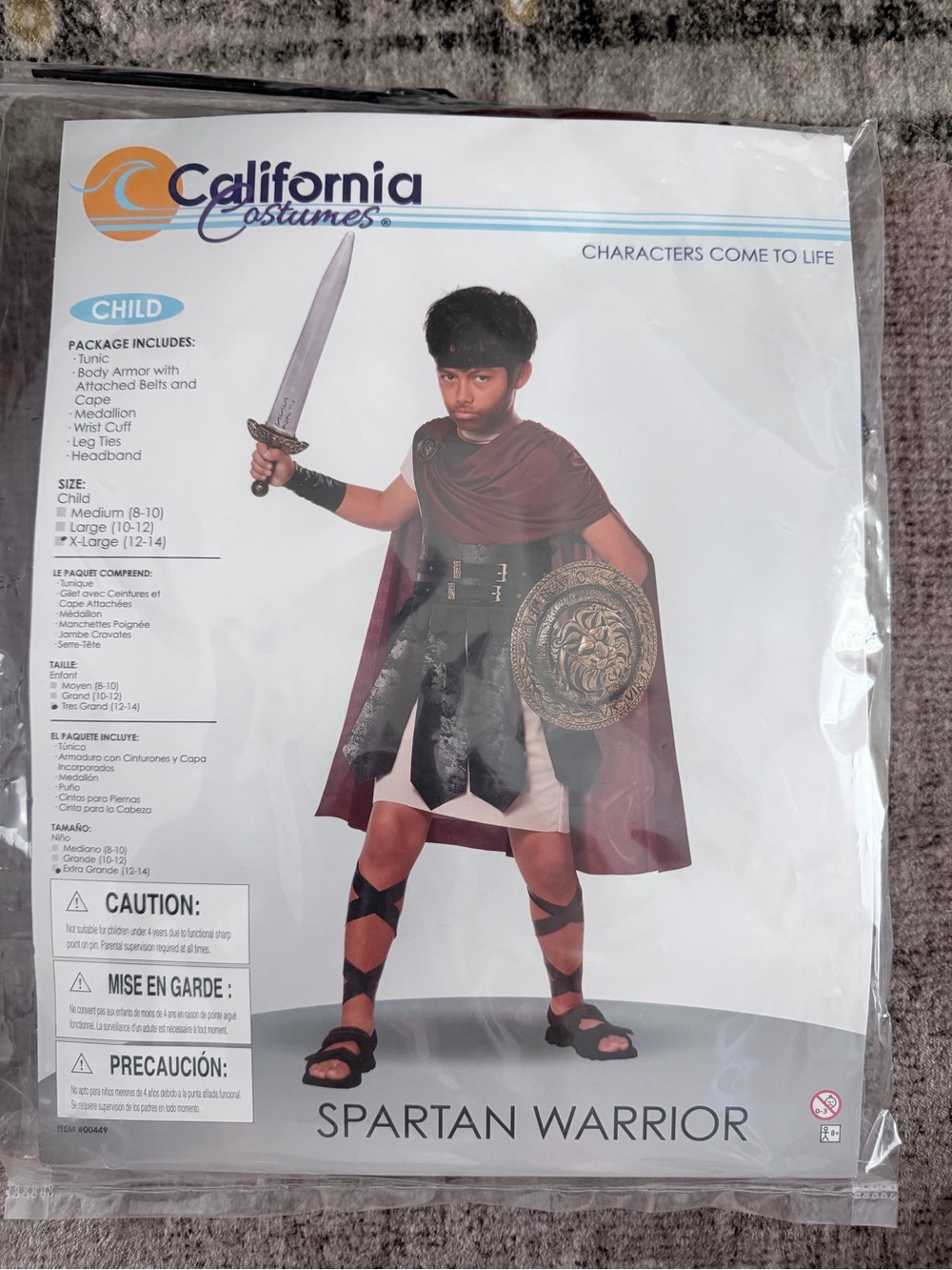 California Costumes Spartan Warrior Costume - Burgundy & Black